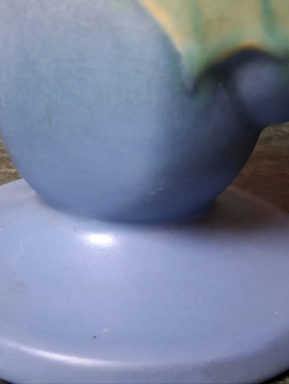 Vintage Roseville Pottery Blue Thornapple - 812 - Art Deco Vase 6.25